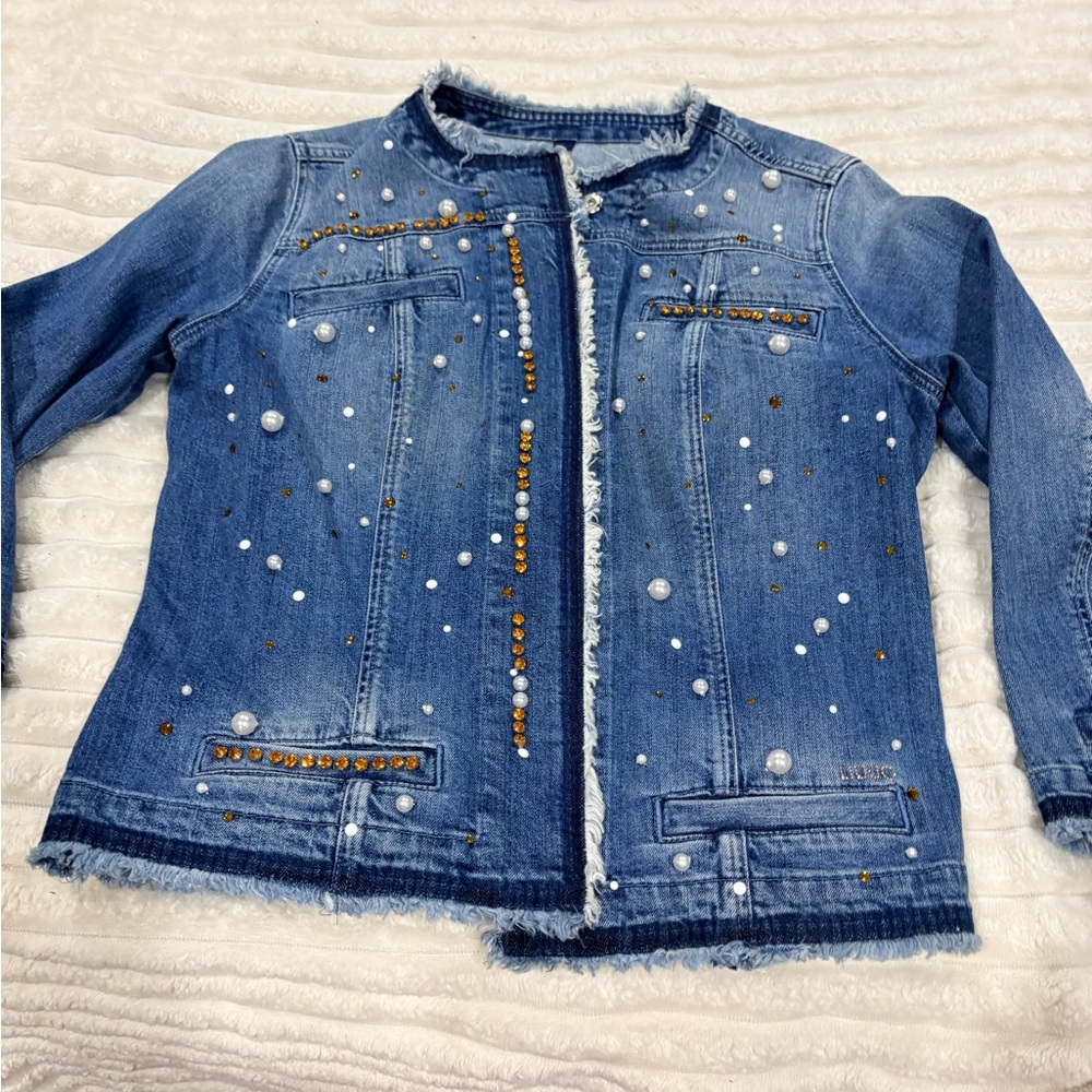 Liu Jo Blue size Eur. 45 Jean Jacket with Embellishments